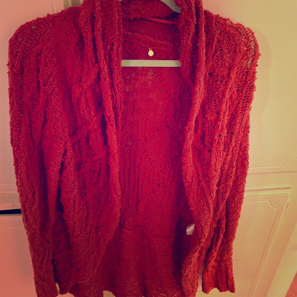 Slouchy burnt orange Anthropologie sweater